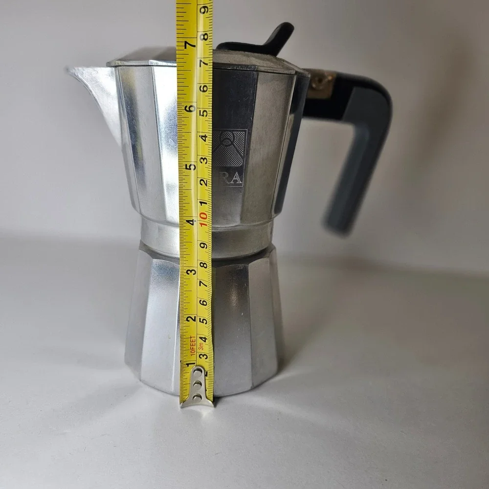 BRA Aluminum 6 cup Espresso Maker Moka Pot Stovetop Coffee